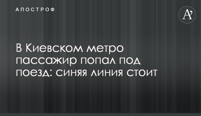 У Київському метро пасажир потрапив під потяг: синя лінія стоїть