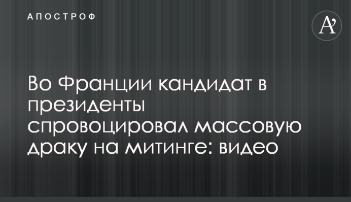У Франції кандидат у президенти спровокував масову бійку на мітингу: відео