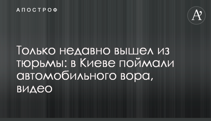 Только недавно вышел из тюрьмы: в Киеве поймали автомобильного вора, видео