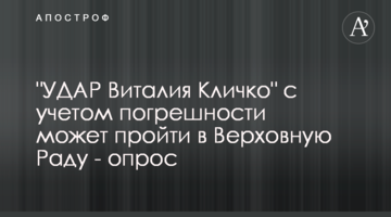 "УДАР Віталія Кличка" з урахуванням похибки може пройти до Верховної Ради - опитування
