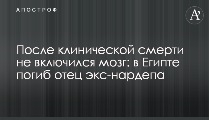 Після клінічної смерті не уввімкнувся мозок: у Єгипті загинув батько екс-нардепки