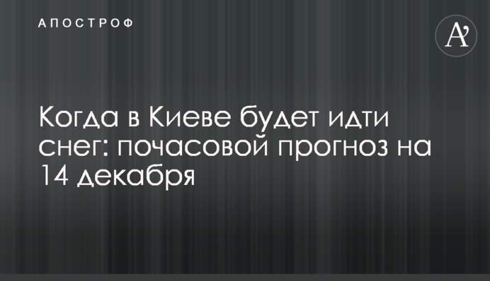 Коли у Києві йтиме сніг: погодинний прогноз на 14 грудня