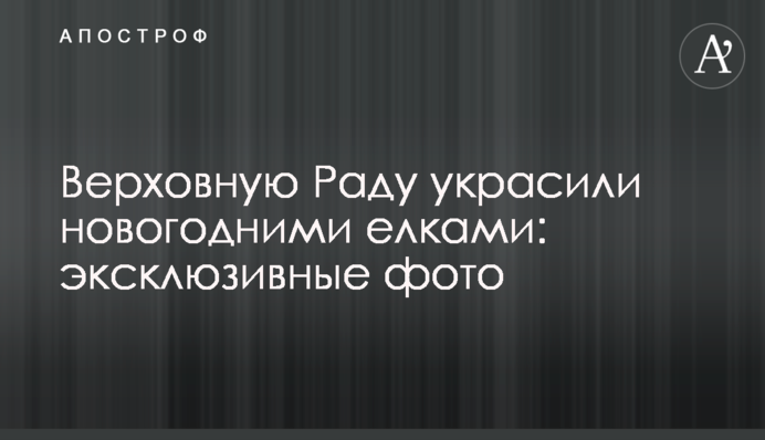 Верховну Раду прикрасили новорічними ялинками: ексклюзивні фото