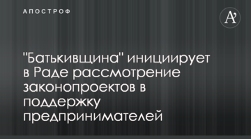 "Батькивщина" инициирует в Раде рассмотрение законопроектов в поддержку предпринимателей