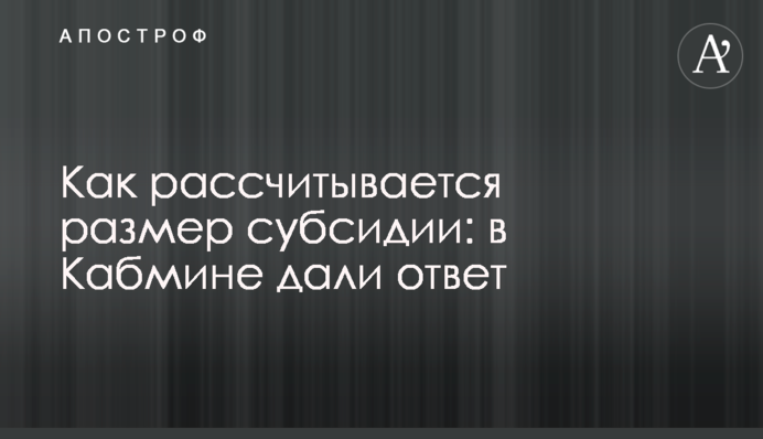Як вираховується розмір субсидії: у Кабміні дали відповідь