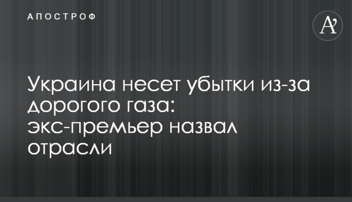 Украина несет убытки из-за дорогого газа: экс-премьер назвал отрасли