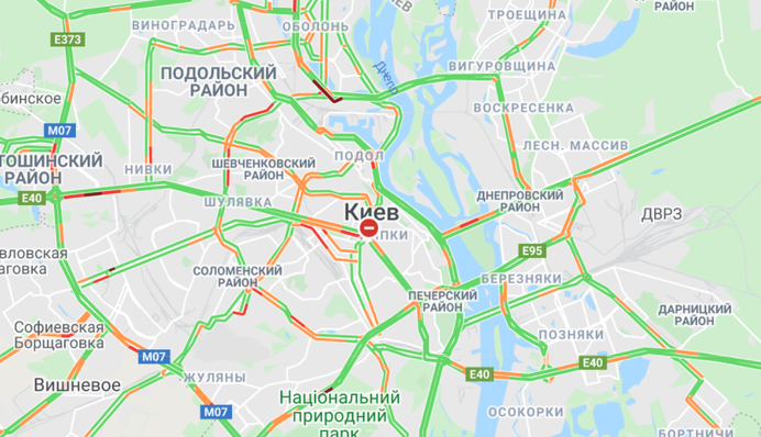 Можно ехать за покупками: что происходит на дорогах Киева утром 30 декабря