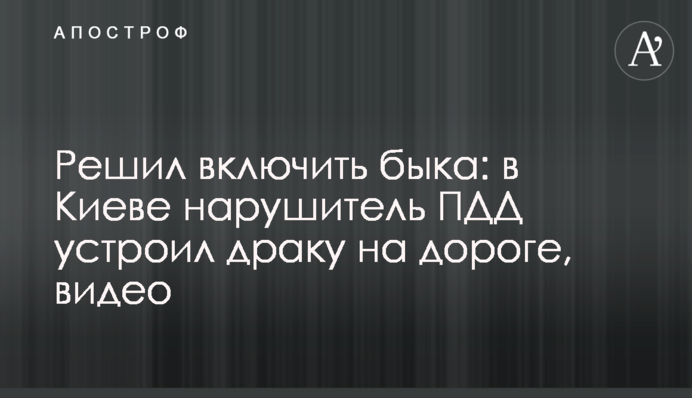 Решил включить быка: в Киеве нарушитель ПДД устроил драку на дороге, видео