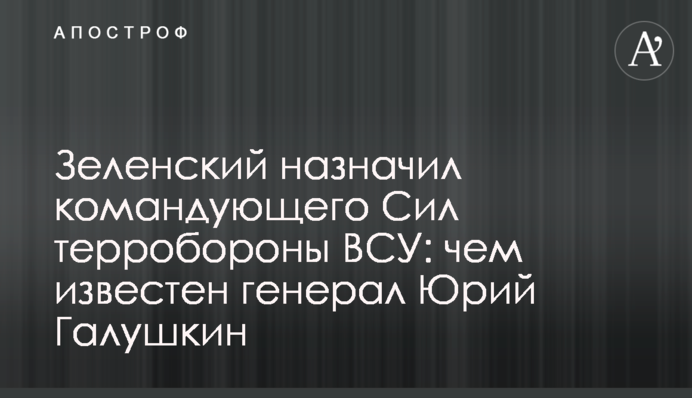 Зеленский назначил командующего Сил терробороны ВСУ: чем известен генерал Юрий Галушкин