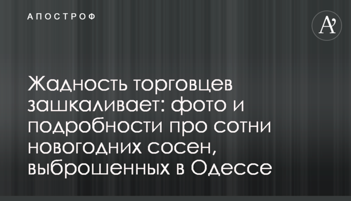 Жадібність торговців зашкалює: фото та подробиці про сотні новорічних сосен, викинутих в Одесі
