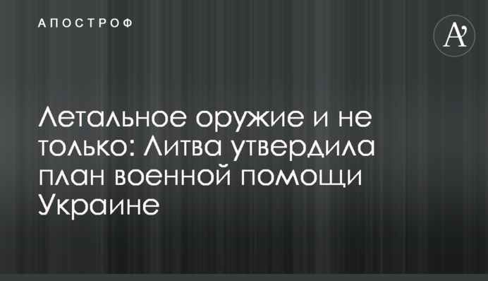 Летальное оружие и не только: Литва утвердила план военной помощи Украине