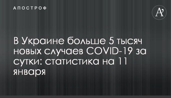В Україні понад 5 тисяч нових випадків COVID-19 за добу: статистика на 11 січня