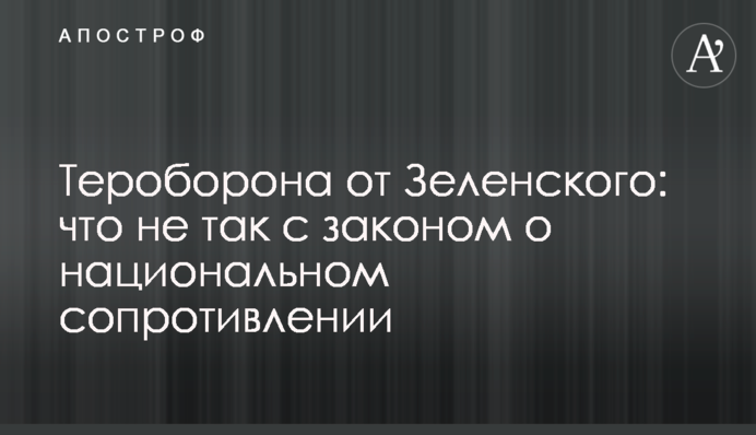 Терроборона от Зеленского: что не так с законом о национальном сопротивлении