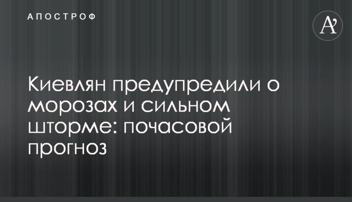Киевлян предупредили о морозах и сильном шторме: почасовой прогноз