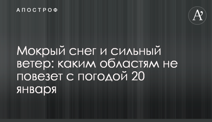 Мокрый снег и сильный ветер: каким областям не повезет с погодой 20 января