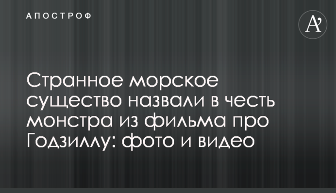 Странное морское существо назвали в честь монстра из фильма про Годзиллу: фото и видео