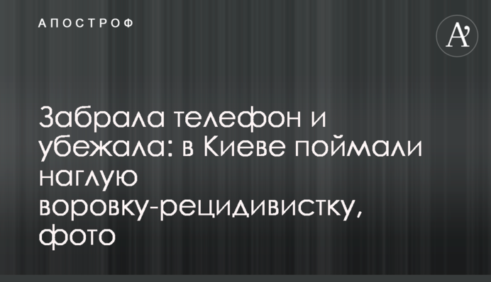 Забрала телефон и убежала: в Киеве поймали наглую воровку-рецидивистку, фото