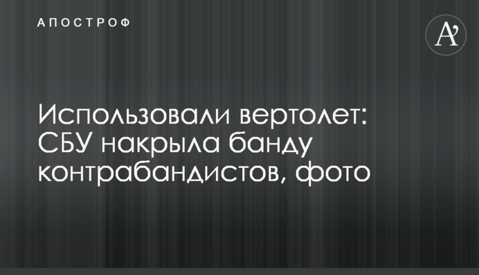 Использовали вертолет: СБУ накрыла банду контрабандистов, фото