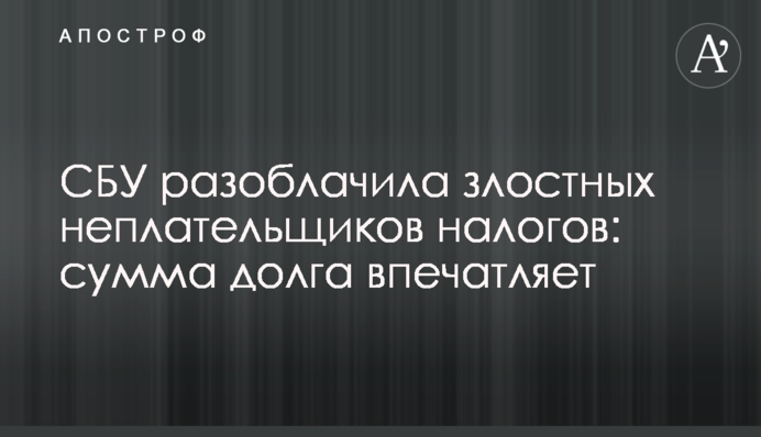 СБУ викрила злісних неплатників податків: сума боргу вражає