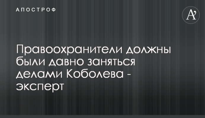 Правоохоронці мали б давно зайнятися справами Коболєва - експерт