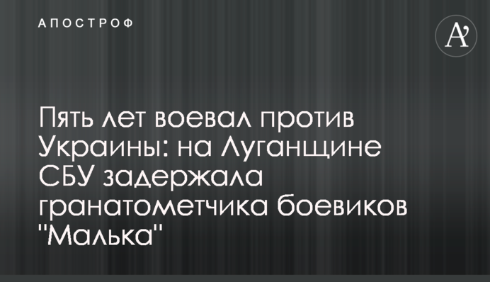 Пять лет воевал против Украины: на Луганщине СБУ задержала гранатометчика боевиков 