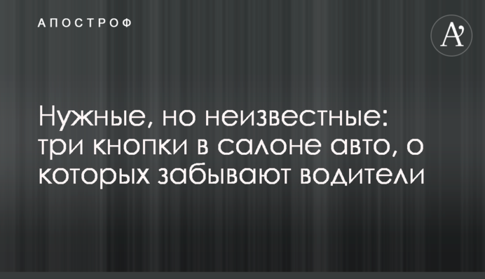 Потрібні, але невідомі: три кнопки у салоні авто, про які забувають водії