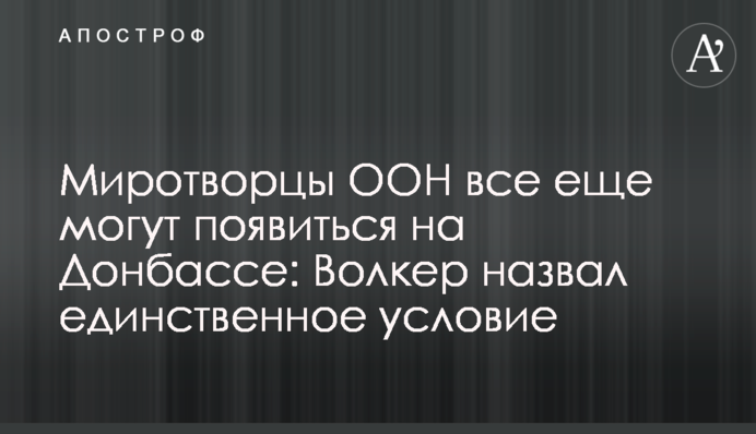 Миротворці ООН все ще можуть з'явитися на Донбасі: Волкер назвав єдину умову
