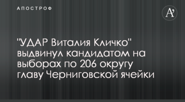 "УДАР Віталія Кличка" висунув кандидатом на виборах по 206 округу голову Чернігівського осередку