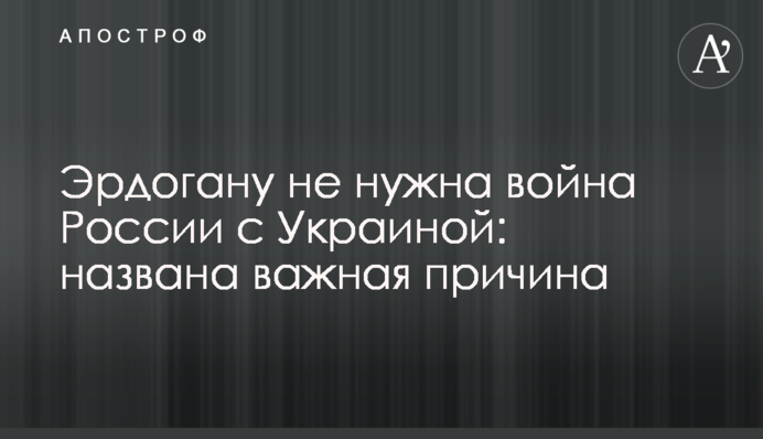 Эрдогану не нужна война России с Украиной: названа важная причина