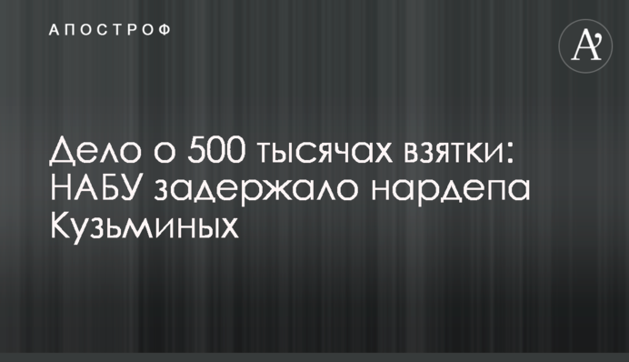 Справа про 500 тисяч хабара: НАБУ затримало нардепа Кузьміних