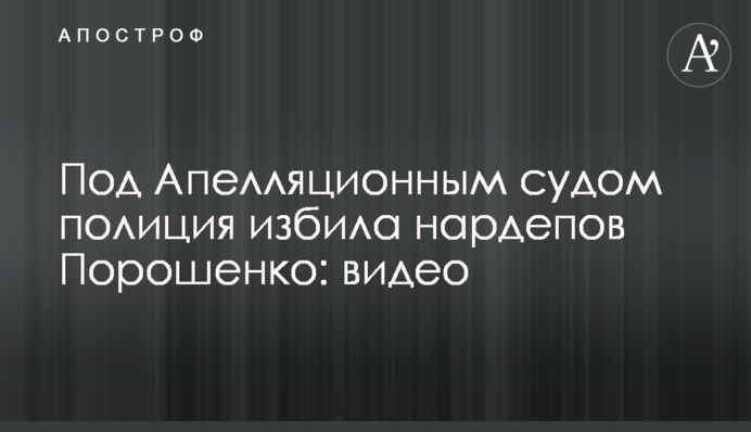 Под Апелляционным судом полиция избила нардепов Порошенко: видео