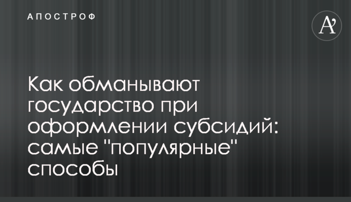 Как обманывают государство при оформлении субсидий: самые 