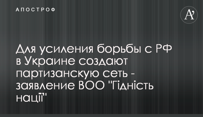 Для посилення боротьби з РФ в Україні створюють партизанську мережу – заява ВГО 