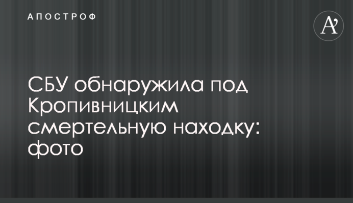 СБУ виявила під Кропивницьким смертельну знахідку: фото
