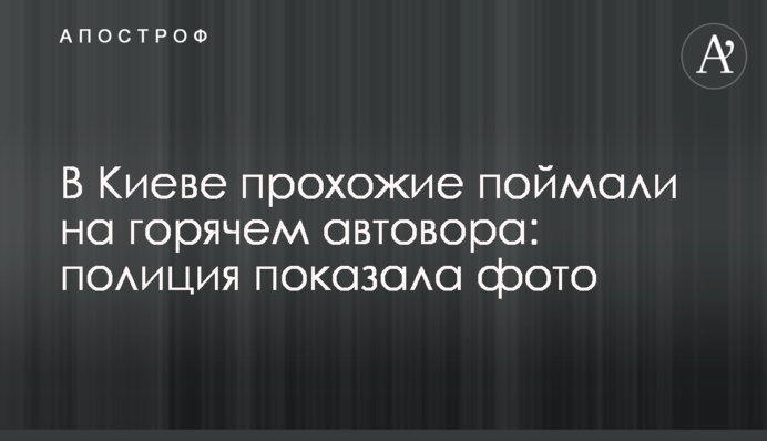 В Киеве прохожие поймали на горячем автовора: полиция показала фото