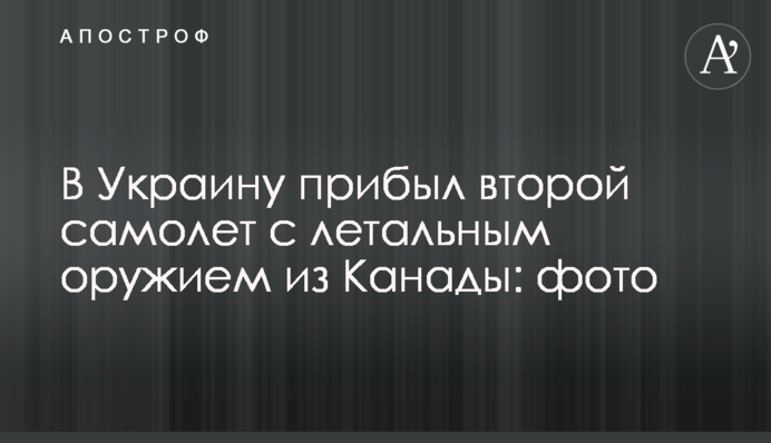 В Україну прибув другий літак зі летальною зброєю з Канади: фото