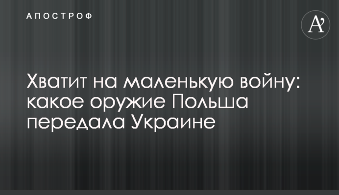 Досить на маленьку війну: яку зброю Польща передала Україні