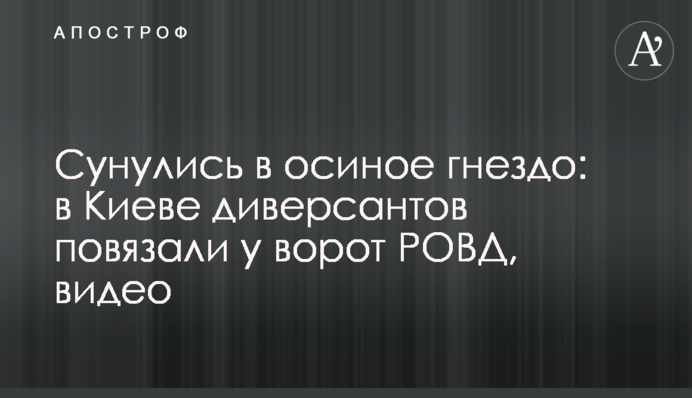Сунулися в осине гніздо: у Києві диверсантів пов'язали біля воріт РВВС, відео