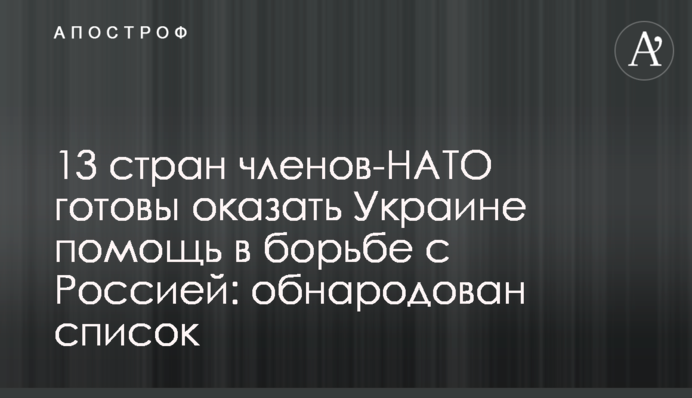 13 країн-членів НАТО готові надати Україні допомогу в боротьбі з Росією: оприлюднено список