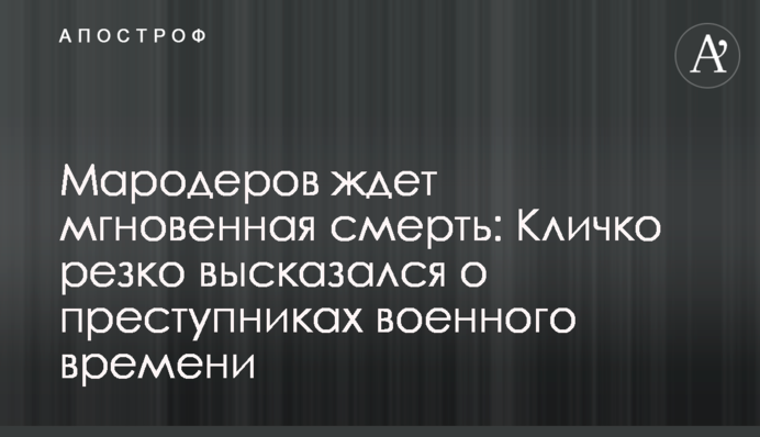 Мародеров ждет мгновенная смерть: Кличко резко высказался о преступниках военного времени
