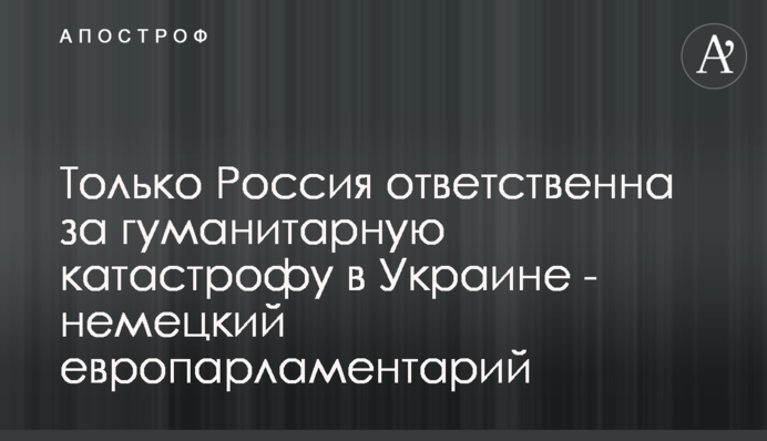 Лише Росія відповідальна за гуманітарну катастрофу в Україні - німецький європарламентар