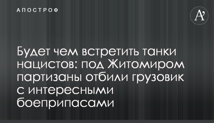 Будет чем встретить танки нацистов: под Житомиром партизаны отбили грузовик с интересными боеприпасами