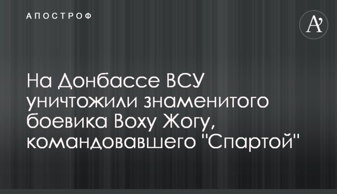 На Донбассе ВСУ уничтожили знаменитого боевика Воху Жогу, командовавшего 