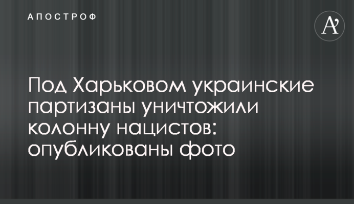 Під Харковом українські партизани знищили колону нацистів: опубліковано фото