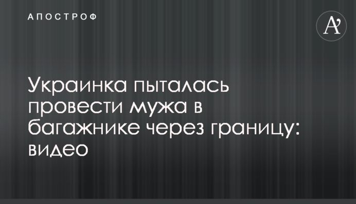Українка намагалася провести чоловіка у багажнику через кордон: відео