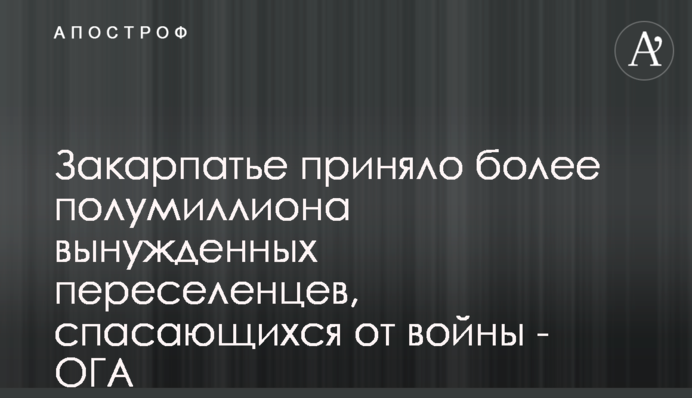 Закарпатье приняло более полумиллиона вынужденных переселенцев, спасающихся от войны - ОГА
