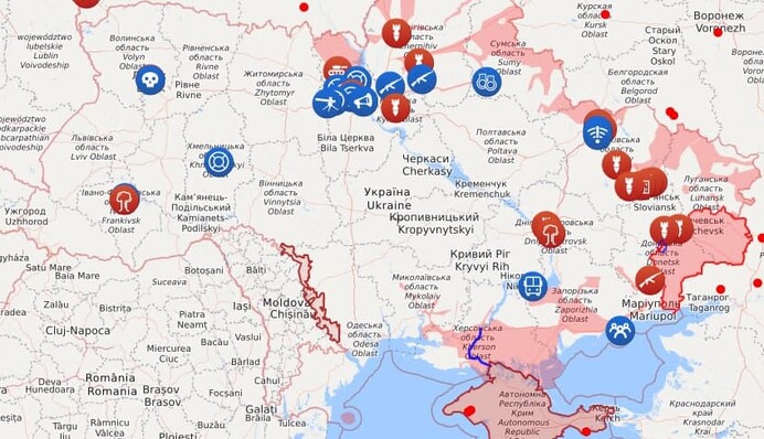 Актуальна мапа вторгнення Росії в Україну після обстрілу Дніпра, Луцька та Івано-Франківська