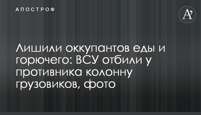 Лишили оккупантов еды и горючего: ВСУ отбили у противника колонну грузовиков, фото