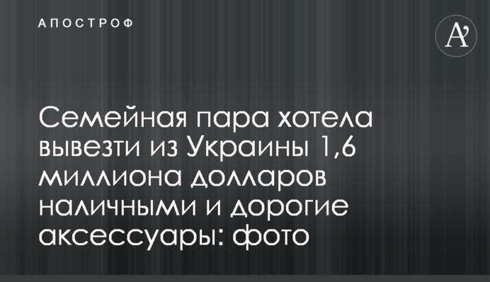 Сімейна пара хотіла вивезти з України 1,6 мільйона доларів готівкою та дорогі аксесуари: фото