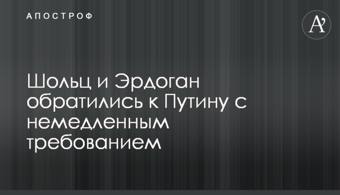 Шольц та Ердоган звернулися до Путіна з негайною вимогою